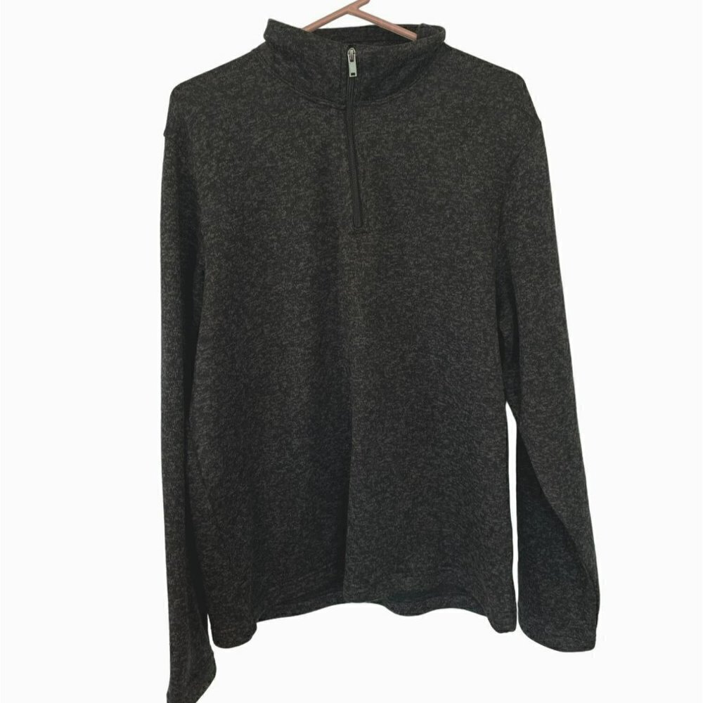 Old Navy Men's Quarter Zip Pullover Long Sleeve Knit Sweatshirt in Black Size XL